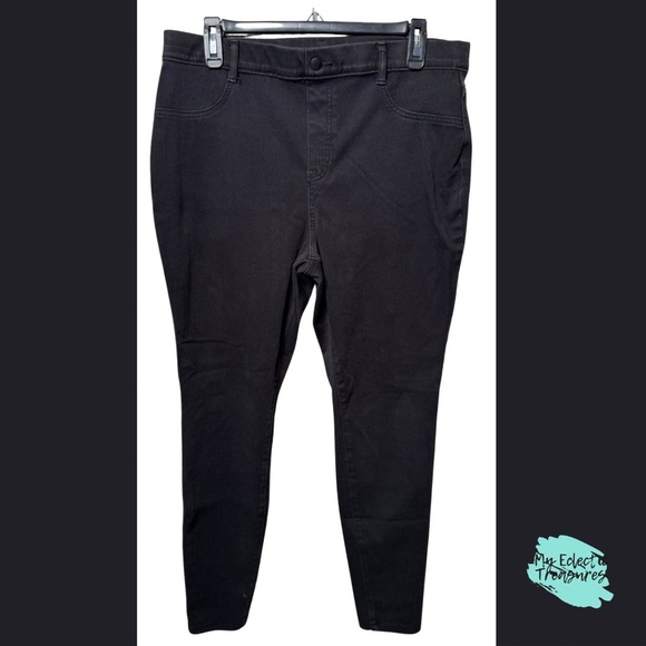 Time and Tru Black Denim Stretch Pants XL 16-18 - Picture 1 of 7